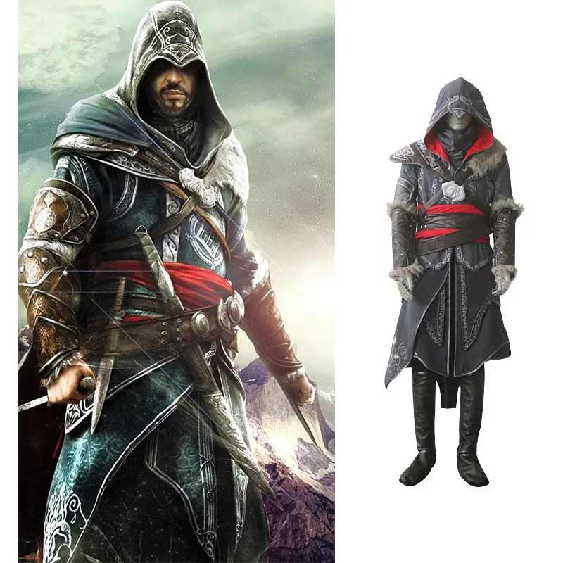 Assassin Mentor Ezio Auditore da Firenze Cosplay Costumes, Assassin Robes  Outfits for Men's and Women's Children's, Assassin's Creed: Revelations