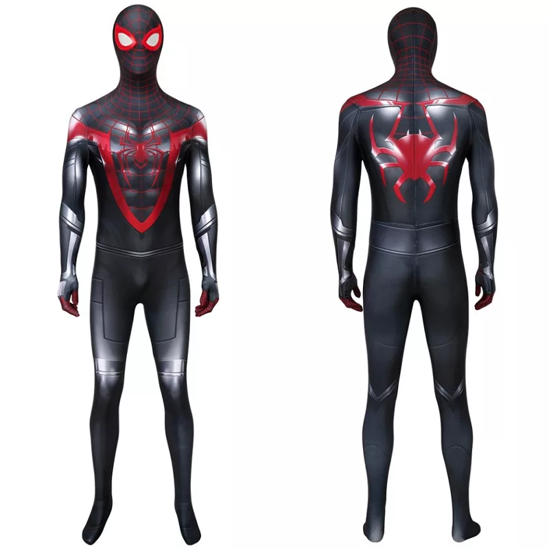 Miles Morales Cosplay Costumes, 3D Classic Suit Zentai Jumpsuit for Men ...