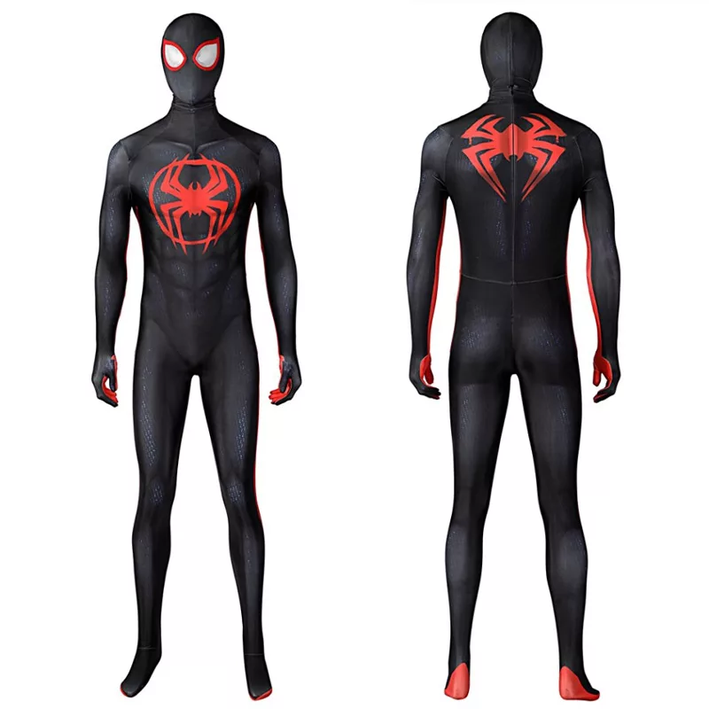 Miles Morales Cosplay Costumes, 3D Red and Black Spider-Man Suit Zentai ...