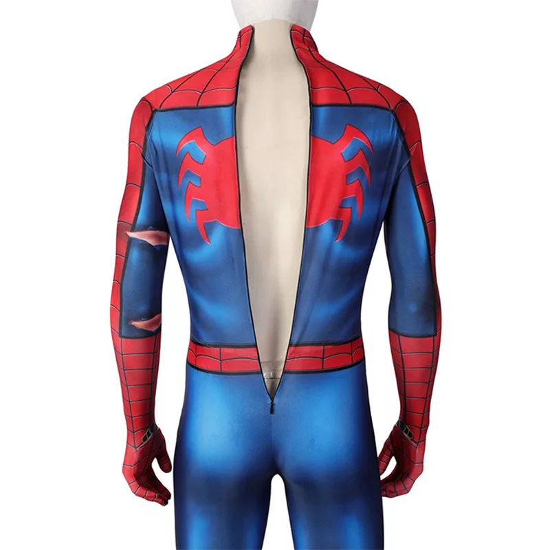 Peter Parker Cosplay Costumes, 3D Damaged Classic Suit Zentai Jumpsuit ...