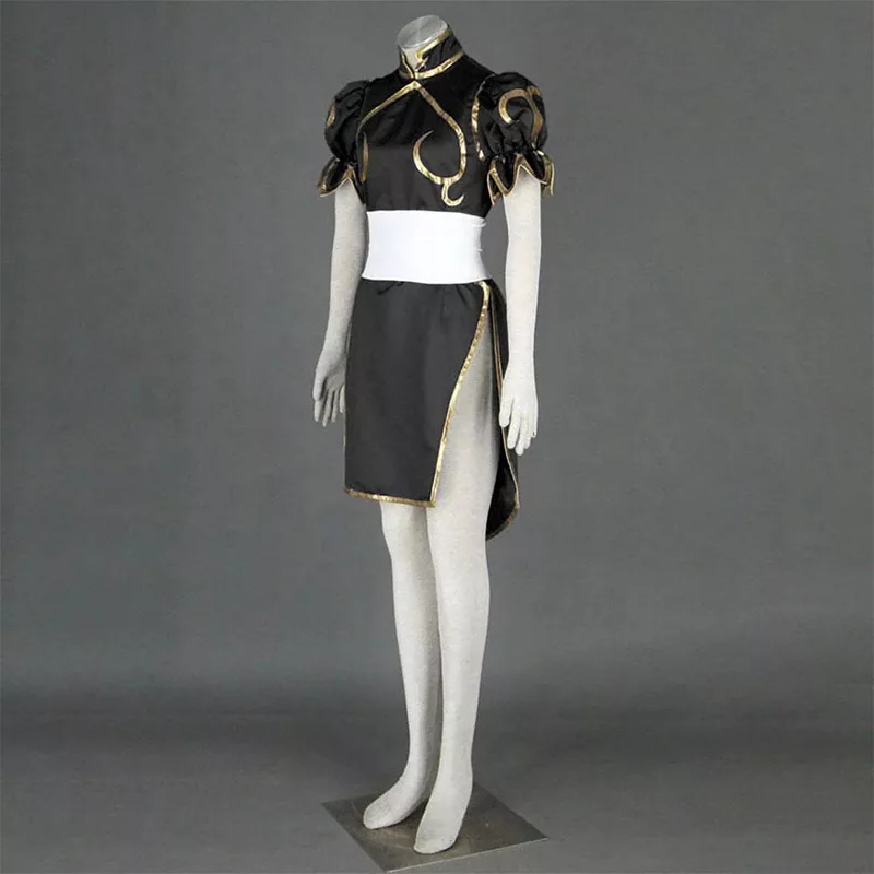 Chun-Li Cosplay Costumes, Black Default Cheongsam (Chinese Dress Qipao ...
