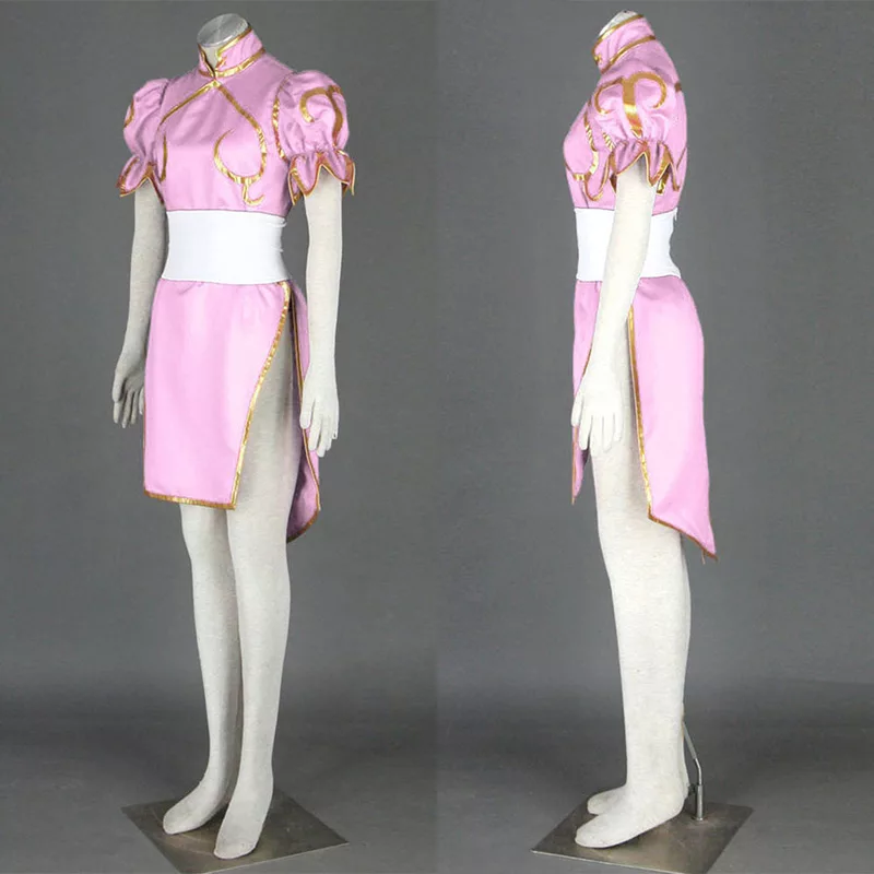 Chun-Li Cosplay Costumes, Pink Default Cheongsam (Chinese Dress Qipao ...