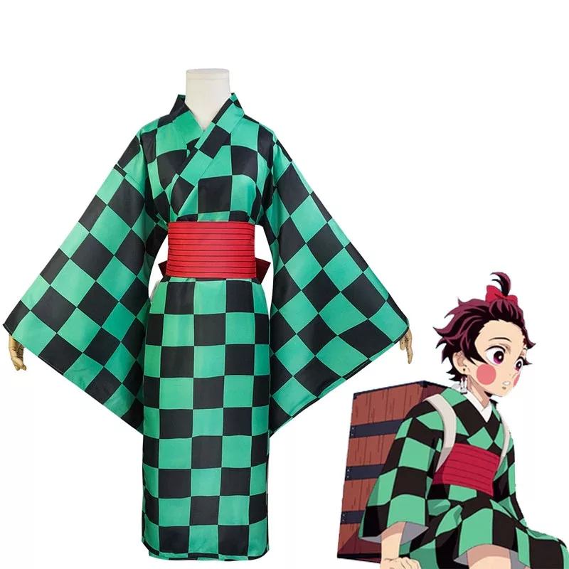 Tanjirou Kamado Cosplay Costumes, Kimono Dress Outfits for Men's and ...
