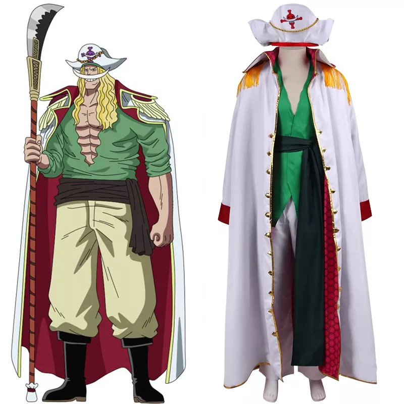 Edward Newgate/Whitebeard Cosplay Costumes, Young Green Tops with Long ...