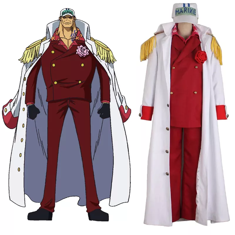 Sakazuki/Akainu Cosplay Costumes, Red Suit with Marine Coat Outfits for ...